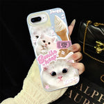 Custodia per telefono ibrida in PC e TPU con motivo gatti gelato IMD glitterata, For iPhone 8 Plus / 7 Plus, For iPhone 6 Plus / 6s Plus, For iPhone 6 / 6s