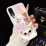 Custodia per telefono ibrida in PC e TPU con motivo gatti gelato IMD glitterata, For iPhone 11 Pro Max, For iPhone 11, For iPhone 11 Pro, For iPhone XS / X, For iPhone XR, For iPhone XS Max
