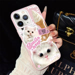 Custodia per telefono ibrida in PC e TPU con motivo gatti gelato IMD glitterata, For iPhone 11 Pro Max, For iPhone 11, For iPhone 11 Pro, For iPhone XS / X, For iPhone XR, For iPhone XS Max