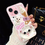 Custodia per telefono ibrida in PC e TPU con motivo gatti gelato IMD glitterata, For iPhone 15, For iPhone 14 Plus, For iPhone 14, For iPhone 14 Pro, For iPhone 14 Pro Max, For iPhone SE 2022 / SE 2020