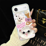 Custodia per telefono ibrida in PC e TPU con motivo gatti gelato IMD glitterata, For iPhone 17e / 16e, For iPhone 17 Pro Max, For iPhone 17 Pro, For iPhone 17, For iPhone Air, For iPhone 16 Pro Max