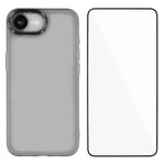 WANLONFENG Custodia per telefono in TPU traslucido con cornice galvanizzata e pellicola protettiva per lo schermo, For iPhone 17e / 16e, For iPhone 17 Pro Max, For iPhone 17 Pro, For iPhone 17