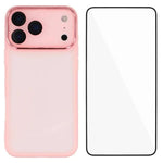 WANLONFENG Custodia per telefono in TPU traslucido con cornice galvanizzata e pellicola protettiva per lo schermo, For iPhone 17e / 16e, For iPhone 17 Pro Max, For iPhone 17 Pro, For iPhone 17