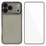 WANLONFENG Custodia per telefono in TPU traslucido con cornice galvanizzata e pellicola protettiva per lo schermo, For iPhone 17e / 16e, For iPhone 17 Pro Max, For iPhone 17 Pro, For iPhone 17