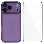 WANLONFENG Custodia per telefono in TPU traslucido con cornice galvanizzata e pellicola protettiva per lo schermo, For iPhone 17e / 16e, For iPhone 17 Pro Max, For iPhone 17 Pro, For iPhone 17