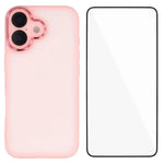 WANLONFENG Custodia per telefono in TPU traslucido con cornice galvanizzata e pellicola protettiva per lo schermo, For iPhone 17e / 16e, For iPhone 17 Pro Max, For iPhone 17 Pro, For iPhone 17