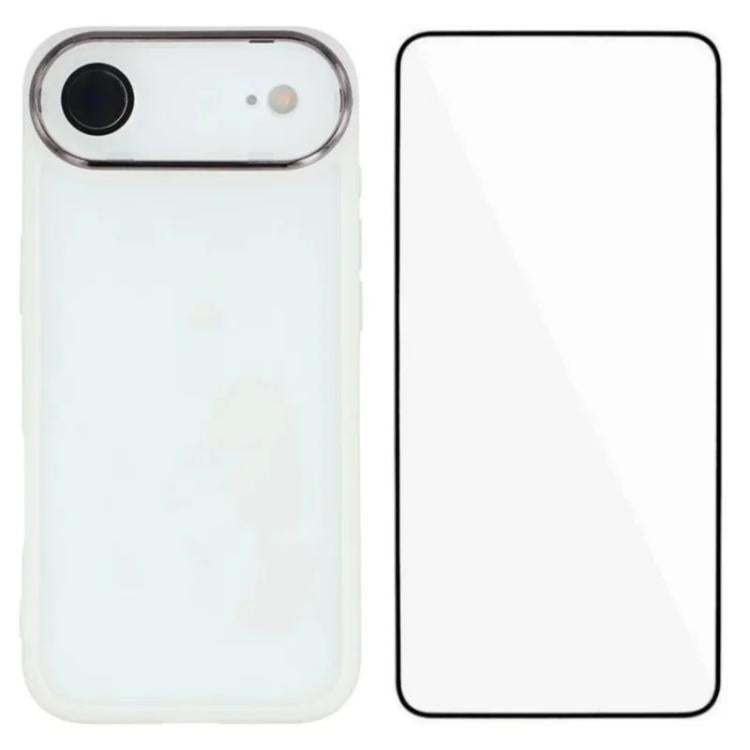 WANLONFENG Custodia per telefono in TPU traslucido con cornice galvanizzata e pellicola protettiva per lo schermo, For iPhone Air, For iPhone 16 Pro Max, For iPhone 16 Pro, For iPhone 16