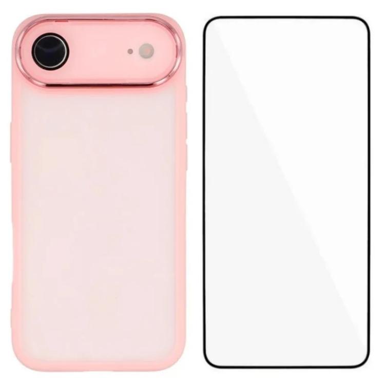 WANLONFENG Custodia per telefono in TPU traslucido con cornice galvanizzata e pellicola protettiva per lo schermo, For iPhone Air, For iPhone 16 Pro Max, For iPhone 16 Pro, For iPhone 16