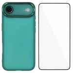 WANLONFENG Custodia per telefono in TPU traslucido con cornice galvanizzata e pellicola protettiva per lo schermo, For iPhone Air, For iPhone 16 Pro Max, For iPhone 16 Pro, For iPhone 16