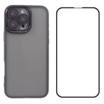 WANLONFENG Custodia per telefono in TPU traslucido con cornice galvanizzata e pellicola protettiva per lo schermo, For iPhone Air, For iPhone 16 Pro Max, For iPhone 16 Pro, For iPhone 16