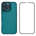 WANLONFENG Custodia per telefono in TPU traslucido con cornice galvanizzata e pellicola protettiva per lo schermo, For iPhone Air, For iPhone 16 Pro Max, For iPhone 16 Pro, For iPhone 16
