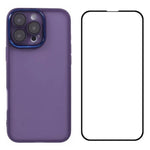 WANLONFENG Custodia per telefono in TPU traslucido con cornice galvanizzata e pellicola protettiva per lo schermo, For iPhone Air, For iPhone 16 Pro Max, For iPhone 16 Pro, For iPhone 16