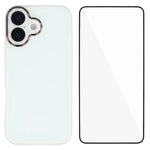 WANLONFENG Custodia per telefono in TPU traslucido con cornice galvanizzata e pellicola protettiva per lo schermo, For iPhone Air, For iPhone 16 Pro Max, For iPhone 16 Pro, For iPhone 16