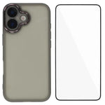 WANLONFENG Custodia per telefono in TPU traslucido con cornice galvanizzata e pellicola protettiva per lo schermo, For iPhone Air, For iPhone 16 Pro Max, For iPhone 16 Pro, For iPhone 16