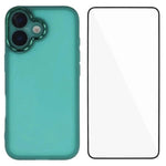 WANLONFENG Custodia per telefono in TPU traslucido con cornice galvanizzata e pellicola protettiva per lo schermo, For iPhone Air, For iPhone 16 Pro Max, For iPhone 16 Pro, For iPhone 16