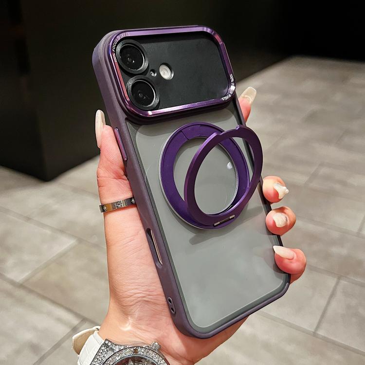 Custodia magnetica per telefono con supporto girevole a occhio d'aquila galvanizzato., For iPhone 16 Pro, For iPhone 16