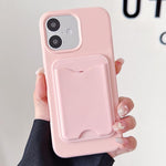 Custodia per telefono magnetica in TPU con porta carte a forma di macaron., For iPhone 16 Pro, For iPhone 16, For iPhone 15 Pro Max, For iPhone 15 Pro