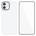 WANLONFENG Custodia per telefono in TPU traslucido con cornice galvanizzata e pellicola protettiva per lo schermo, For Galaxy A16 5G / 4G, For Galaxy A06 4G, For Galaxy A15 5G / 4G, For Galaxy A55 5G