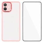 WANLONFENG Custodia per telefono in TPU traslucido con cornice galvanizzata e pellicola protettiva per lo schermo, For Galaxy A16 5G / 4G, For Galaxy A06 4G, For Galaxy A15 5G / 4G, For Galaxy A55 5G