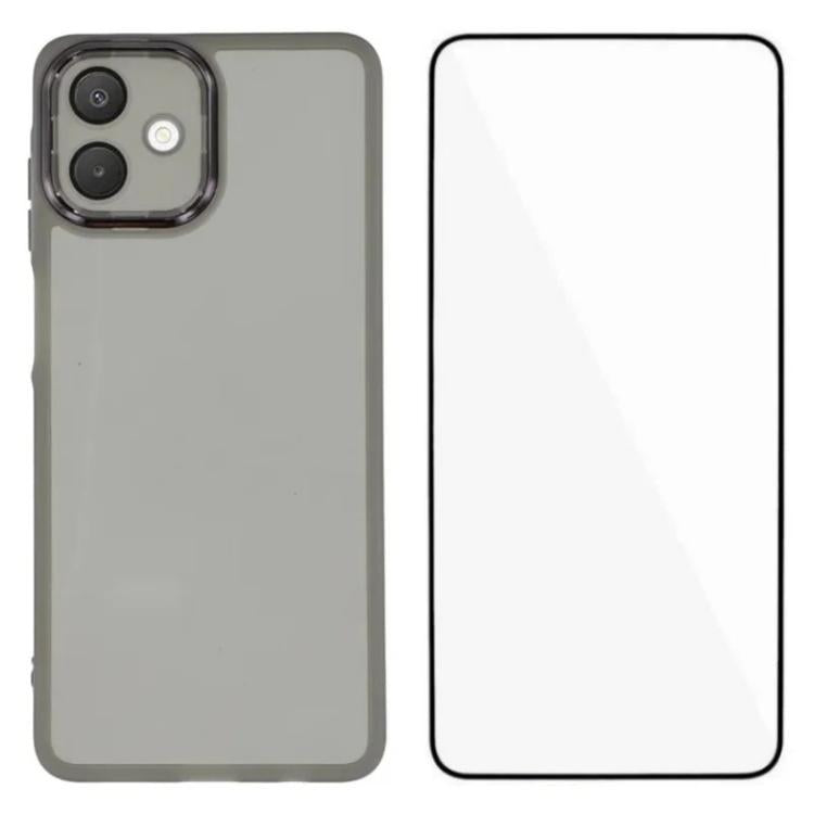 WANLONFENG Custodia per telefono in TPU traslucido con cornice galvanizzata e pellicola protettiva per lo schermo, For Galaxy A07 4G, For Galaxy A56 5G, For Galaxy A26 5G, For Galaxy A36 5G