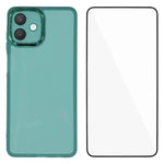 WANLONFENG Custodia per telefono in TPU traslucido con cornice galvanizzata e pellicola protettiva per lo schermo, For Galaxy A07 4G, For Galaxy A56 5G, For Galaxy A26 5G, For Galaxy A36 5G