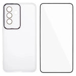 WANLONFENG Custodia per telefono in TPU traslucido con cornice galvanizzata e pellicola protettiva per lo schermo, For Galaxy A16 5G / 4G, For Galaxy A06 4G, For Galaxy A15 5G / 4G, For Galaxy A55 5G