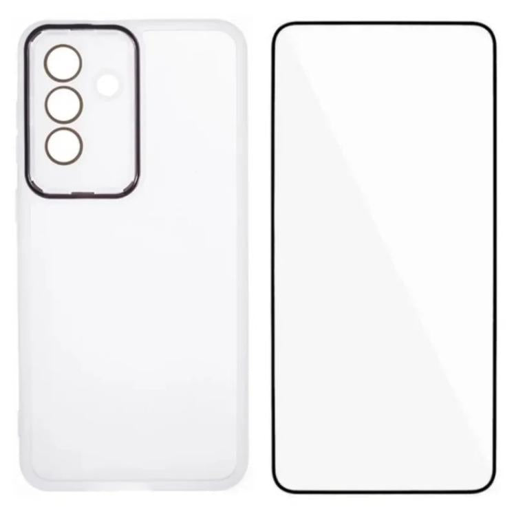 WANLONFENG Custodia per telefono in TPU traslucido con cornice galvanizzata e pellicola protettiva per lo schermo, For Galaxy A57 5G, For Galaxy A37 5G, For Galaxy A27 5G, For Galaxy A17 5G / 4G