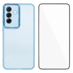 WANLONFENG Custodia per telefono in TPU traslucido con cornice galvanizzata e pellicola protettiva per lo schermo, For Galaxy A57 5G, For Galaxy A37 5G, For Galaxy A27 5G, For Galaxy A17 5G / 4G