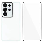 WANLONFENG Custodia per telefono in TPU traslucido con cornice galvanizzata e pellicola protettiva per lo schermo, For Galaxy S26+ 5G, For Galaxy S26 Ultra 5G, For Galaxy S26 5G, For Galaxy S25 FE 5G