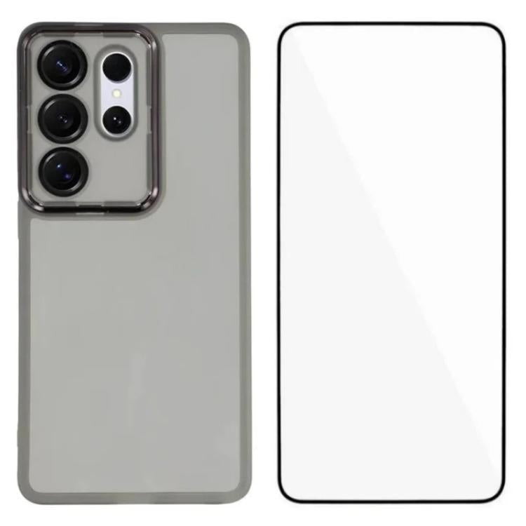 WANLONFENG Custodia per telefono in TPU traslucido con cornice galvanizzata e pellicola protettiva per lo schermo, For Galaxy S26+ 5G, For Galaxy S26 Ultra 5G, For Galaxy S26 5G, For Galaxy S25 FE 5G