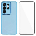 WANLONFENG Custodia per telefono in TPU traslucido con cornice galvanizzata e pellicola protettiva per lo schermo, For Galaxy S26+ 5G, For Galaxy S26 Ultra 5G, For Galaxy S26 5G, For Galaxy S25 FE 5G