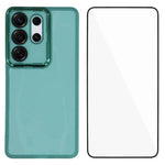 WANLONFENG Custodia per telefono in TPU traslucido con cornice galvanizzata e pellicola protettiva per lo schermo, For Galaxy S26+ 5G, For Galaxy S26 Ultra 5G, For Galaxy S26 5G, For Galaxy S25 FE 5G