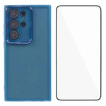 WANLONFENG Custodia per telefono in TPU traslucido con cornice galvanizzata e pellicola protettiva per lo schermo, For Galaxy S25 5G, For Galaxy S25+ 5G, For Galaxy S25 Ultra 5G, For Galaxy S24 FE 5G
