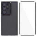WANLONFENG Custodia per telefono in TPU traslucido con cornice galvanizzata e pellicola protettiva per lo schermo, For Galaxy S24 Ultra 5G, For Galaxy S24+ 5G, For Galaxy S24 5G, For Galaxy S23 Ultra 5G