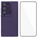 WANLONFENG Custodia per telefono in TPU traslucido con cornice galvanizzata e pellicola protettiva per lo schermo, For Galaxy S24 Ultra 5G, For Galaxy S24+ 5G, For Galaxy S24 5G, For Galaxy S23 Ultra 5G