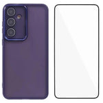 WANLONFENG Custodia per telefono in TPU traslucido con cornice galvanizzata e pellicola protettiva per lo schermo, For Galaxy S24 Ultra 5G, For Galaxy S24+ 5G, For Galaxy S24 5G, For Galaxy S23 Ultra 5G