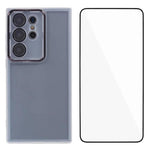WANLONFENG Custodia per telefono in TPU traslucido con cornice galvanizzata e pellicola protettiva per lo schermo, For Galaxy S24 Ultra 5G, For Galaxy S24+ 5G, For Galaxy S24 5G, For Galaxy S23 Ultra 5G