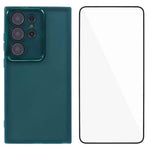 WANLONFENG Custodia per telefono in TPU traslucido con cornice galvanizzata e pellicola protettiva per lo schermo, For Galaxy S24 Ultra 5G, For Galaxy S24+ 5G, For Galaxy S24 5G, For Galaxy S23 Ultra 5G