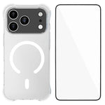 WANLONFENG Custodia per telefono in TPU trasparente magnetica antiurto a quattro angoli con pellicola protettiva per lo schermo, For iPhone 17 Pro Max, For iPhone 17 Pro, For iPhone 17, For iPhone Air