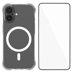 WANLONFENG Custodia per telefono in TPU trasparente magnetica antiurto a quattro angoli con pellicola protettiva per lo schermo, For iPhone 17 Pro Max, For iPhone 17 Pro, For iPhone 17, For iPhone Air