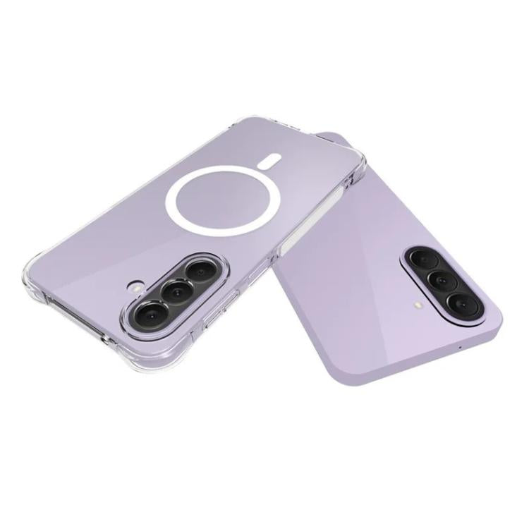 WANLONFENG Custodia per telefono in TPU trasparente magnetica antiurto a quattro angoli con pellicola protettiva per lo schermo, For Galaxy A57 5G, For Galaxy A37 5G, For Galaxy A27 5G, For Galaxy A17 5G, For Galaxy A56 5G, For Galaxy A26 5G           ...