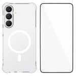 WANLONFENG Custodia per telefono in TPU trasparente magnetica antiurto a quattro angoli con pellicola protettiva per lo schermo, For Galaxy S26 FE 5G, For Galaxy S26+ 5G, For Galaxy S26 Ultra 5G, For Galaxy S26 5G, For Galaxy S25 FE 5G