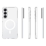 WANLONFENG Custodia per telefono in TPU trasparente magnetica antiurto a quattro angoli con pellicola protettiva per lo schermo, For Galaxy S26 FE 5G, For Galaxy S26+ 5G, For Galaxy S26 Ultra 5G, For Galaxy S26 5G, For Galaxy S25 FE 5G