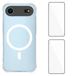 WANLONFENG Custodia per telefono in TPU trasparente, magnetica, antiurto, con quattro angoli rinforzati e 2 pellicole protettive per lo schermo., For iPhone 17 Pro Max, For iPhone 17 Pro, For iPhone 17, For iPhone Air
