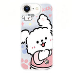 Custodia per telefono ibrida in PC e TPU con motivo IMD placcato argento colorato, For iPhone 8 Plus / 7 Plus