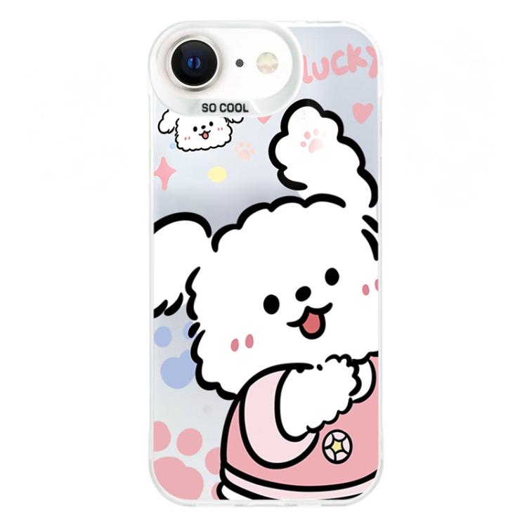 Custodia per telefono ibrida in PC e TPU con motivo IMD placcato argento colorato, For iPhone 8 Plus / 7 Plus