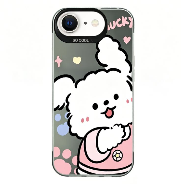 Custodia per telefono ibrida in PC e TPU con motivo IMD placcato argento colorato, For iPhone 8 Plus / 7 Plus