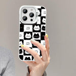 Custodia per telefono ibrida in PC e TPU con motivo IMD placcato argento colorato, For iPhone 8 Plus / 7 Plus
