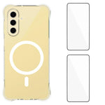 WANLONFENG Custodia per telefono in TPU trasparente, magnetica, antiurto, con quattro angoli rinforzati e 2 pellicole protettive per lo schermo., For Galaxy A57 5G, For Galaxy A37 5G, For Galaxy A27 5G, For Galaxy A17 5G, For Galaxy A56 5G             ...