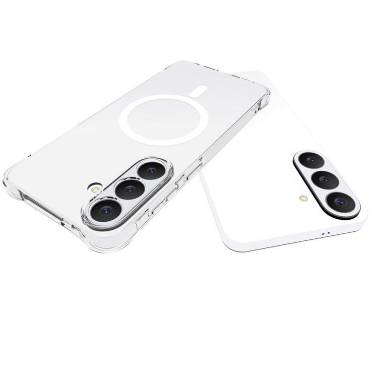 WANLONFENG Custodia per telefono in TPU trasparente, magnetica, antiurto, con quattro angoli rinforzati e 2 pellicole protettive per lo schermo., For Galaxy S26 FE 5G, For Galaxy S26+ 5G, For Galaxy S26 Ultra 5G, For Galaxy S26 5G, For Galaxy S25 FE 5G
